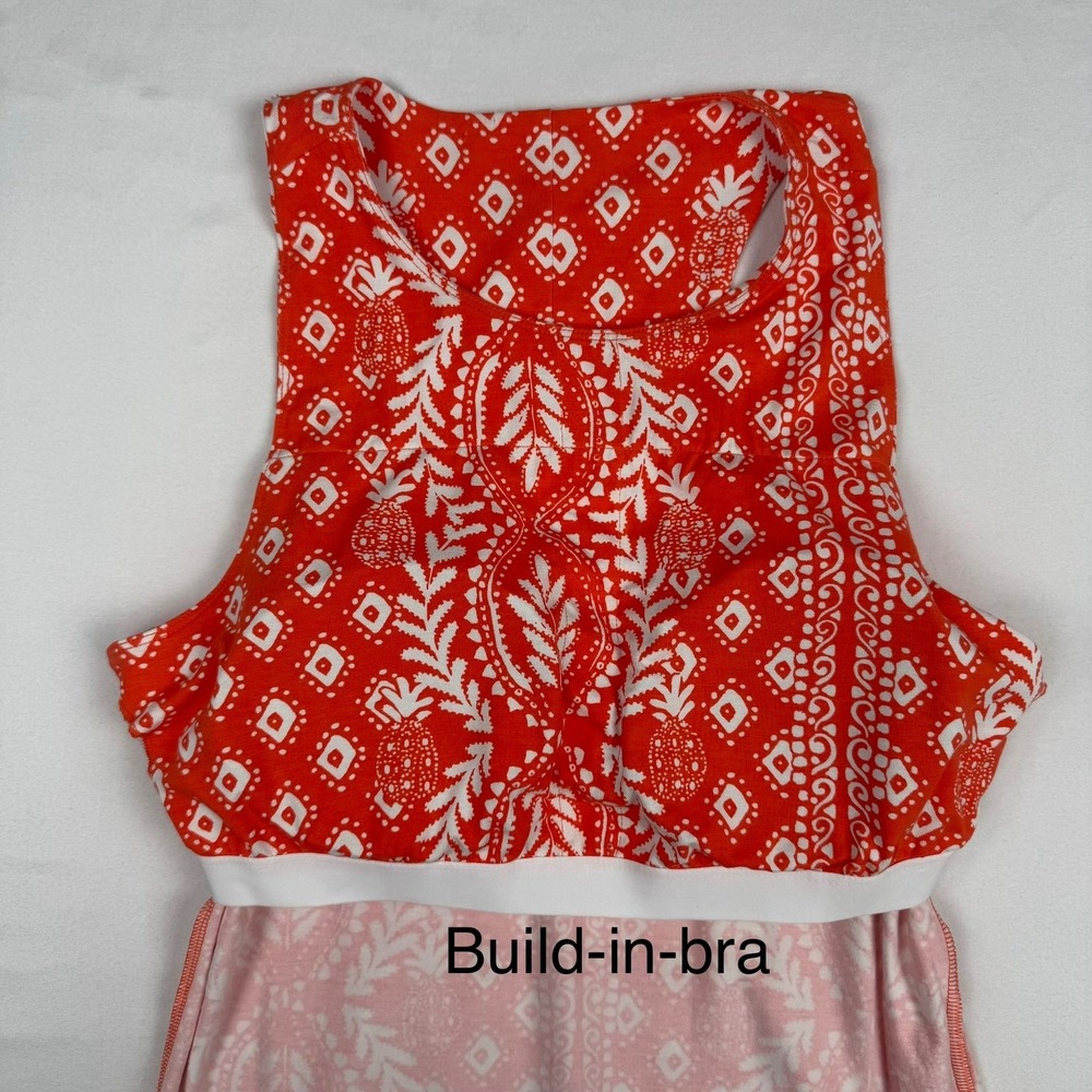 Lilly Pulitzer Ulla Maxi Dress Orange Flamingo Feather Harbour View Print M NEW - Picture 7 of 10